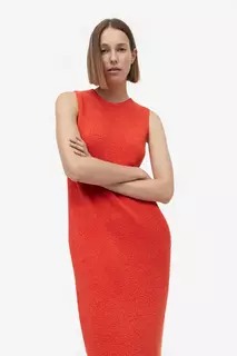 Трикотажное платье из смесового шелка H&amp;M, красный H&M