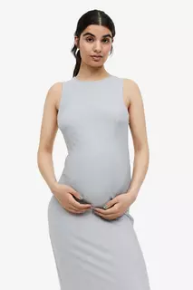 Трикотажное платье в рубчик H&amp;M, серый H&M