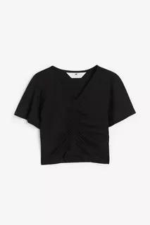 Утепленная футболка из джерси H&amp;M, черный H&M