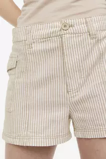 Укороченные брюки карго из смесового льна H&amp;M, серый H&M