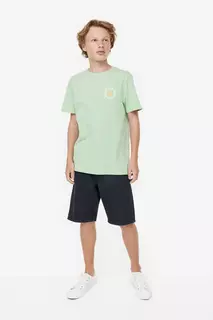Хлопковая футболка с принтом H&amp;M, зеленый H&M
