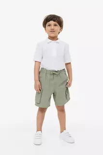 Хлопковые шорты карго H&amp;M, зеленый H&M