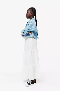 Хлопковая юбка H&amp;M, белый H&M