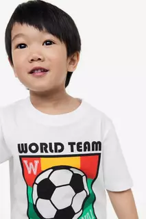 Хлопковая футболка H&amp;M, белый H&M