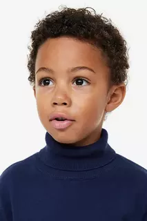 Хлопковый свитер с воротником-поло H&amp;M, синий H&M