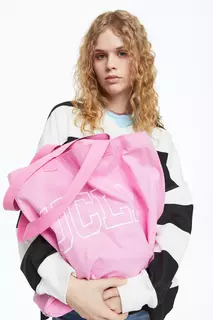 Холщовая сумка с принтом H&amp;M, розовый H&M