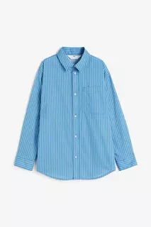 Хлопчатобумажную рубашку H&amp;M, синий H&M