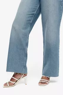 Широкие сверхвысокие джинсы с пышной посадкой H&amp;M, синий H&M