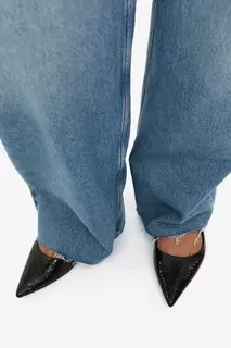 Широкие ультравысокие джинсы H&amp;M, синий H&M