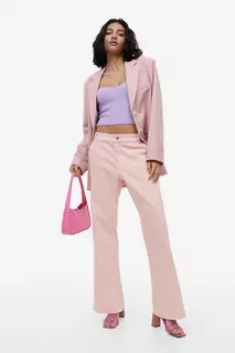 Широкие брюки-карго H&amp;M, розовый H&M