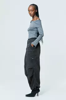 Широкие джинсы H&amp;M, серый H&M