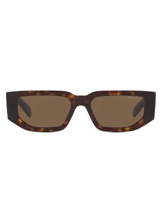 Прямоугольные солнцезащитные очки черепаховой расцветки 54 мм Prada