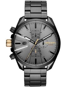 Мужские часы-хронограф MS9 Chrono, черные часы-браслет из нержавеющей стали, 47 мм Diesel
