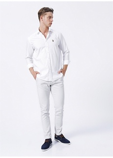 Рубашка белая мужская с воротником на пуговицах U.S. Polo Assn.