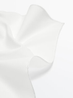 Однородный шарф из 100% хлопка Massimo Dutti, белый