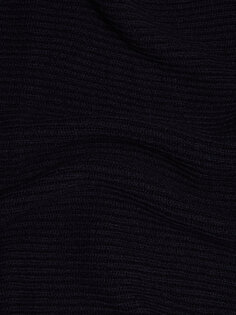 Трикотажный шарф из полушерстяной ребрики Massimo Dutti, темно-синий