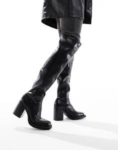 Сапоги Asos Design Over The Knee Heeled Chelsea On Chunky Sole, черный