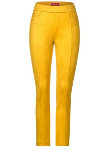 Узкие плиссированные брюки Street One, желтый