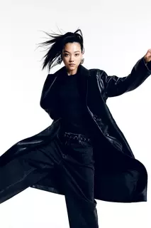 Однобортное пальто из ткани с покрытием H&amp;M, черный H&M