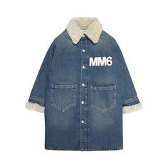 Детская куртка MM6 Maison Margiela, цвет Синий деним