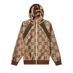 Легкая неопреновая ветровка Gucci Бежевый/Черное дерево