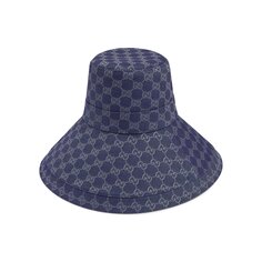 Пляжная шляпа с широкими полями Gucci GG, цвет Синий/Серый