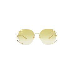 Gucci Солнцезащитные очки без оправы с геометрическим узором, Золото/Желтый
