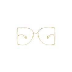 Солнцезащитные очки Gucci в крупной оправе, золото/прозрачные