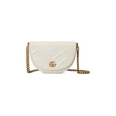 Мини-сумка Gucci GG Marmont Matelasse с цепочкой, Mystic White