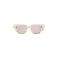 Солнцезащитные очки Gucci в оправе кошачий глаз, Белый/Серебристый/Розовый