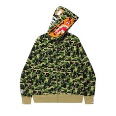 BAPE ABC Камуфляжная толстовка на молнии с тигром, цвет Зеленый