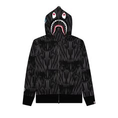 BAPE Speed Racer Shark Толстовка на молнии во всю длину, цвет Черный