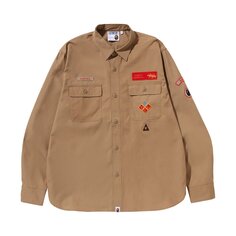 Рубашка свободного кроя BAPE Boyscout, цвет Бежевый