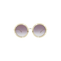 Солнцезащитные очки Gucci в круглой оправе, цвет Золото/Фиолетовый