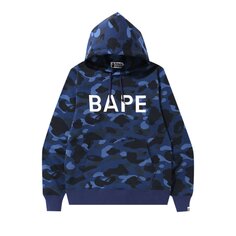 Пуловер с капюшоном Bape Color Camo, темно-синий