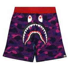 BAPE Спортивные шорты Crazy Camo Shark, фиолетовые