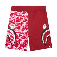 BAPE ABC Камуфляжные спортивные шорты с изображением акулы, цвет Розовый/красный