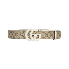 Широкий ремень Gucci GG Marmont Beige/Ebony GG Supreme