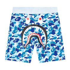 BAPE ABC Камуфляжные спортивные шорты с изображением акулы, синие