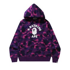 BAPE Online Эксклюзивный камуфляжный пуловер с капюшоном для студентов Фиолетовый