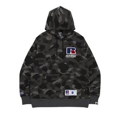 Толстовка для колледжа с камуфляжным принтом BAPE x Russell, цвет Черный