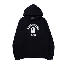 BAPE College Пуловер с капюшоном, черный