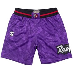 Шорты BAPE x Mitchel &amp; Ness Toronto Raptors, фиолетовые