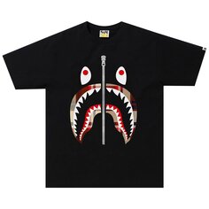 Футболка в клетку BAPE Shark, цвет Черный/Красный