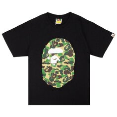 BAPE ABC Камуфляжная футболка с головой большой обезьяны, черная