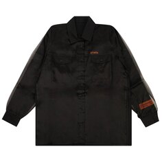Двухслойная шелковая рубашка Heron Preston, цвет Черный