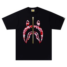 Футболка BAPE ABC Camo Shark, черный/розовый