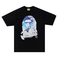 BAPE Футболка Sakura Photo Ape Head, черная