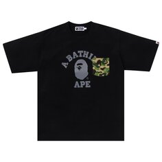 Свободная футболка с камуфляжным принтом и карманами BAPE ABC, цвет Черный