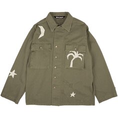 Куртка Palm Angels Night Sky в стиле милитари, цвет Зеленый